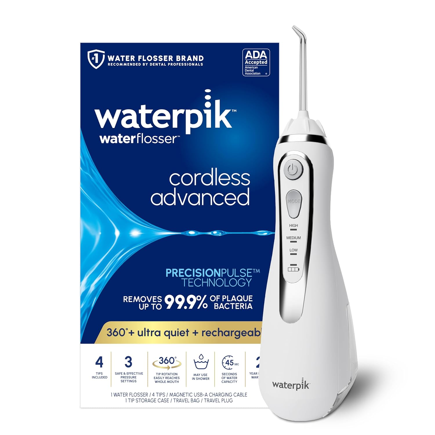 Waterpik Cordless Advanced Water Flosser Pearly White